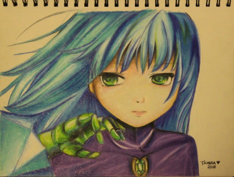 Gaze of the Emerald: Colored Pencil Creation
