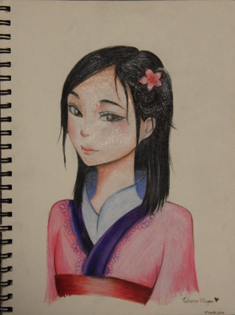 A Japanese maiden: A Portrait in Pencil