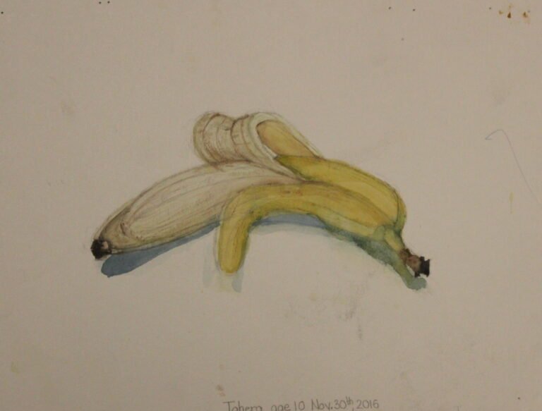 Through My Eyes: Banana Watercolor Painting