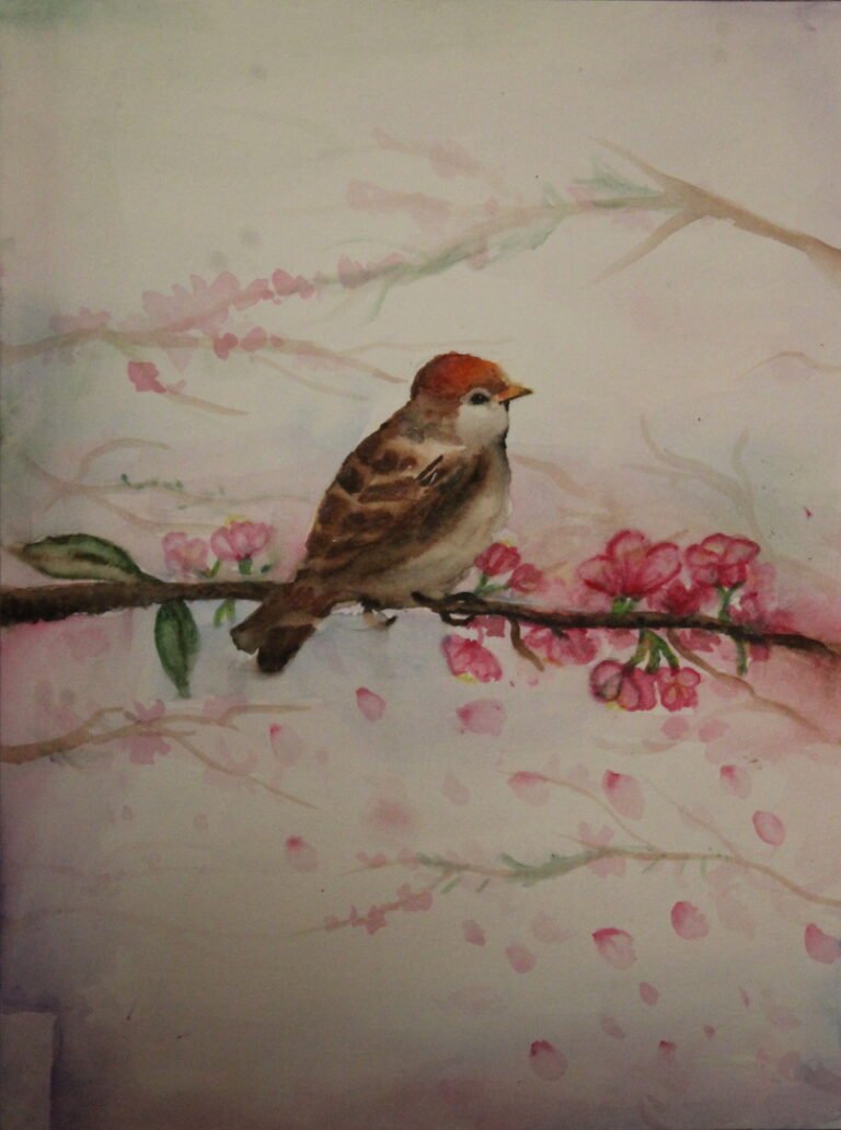 Whisper of Spring: Watercolor Bird