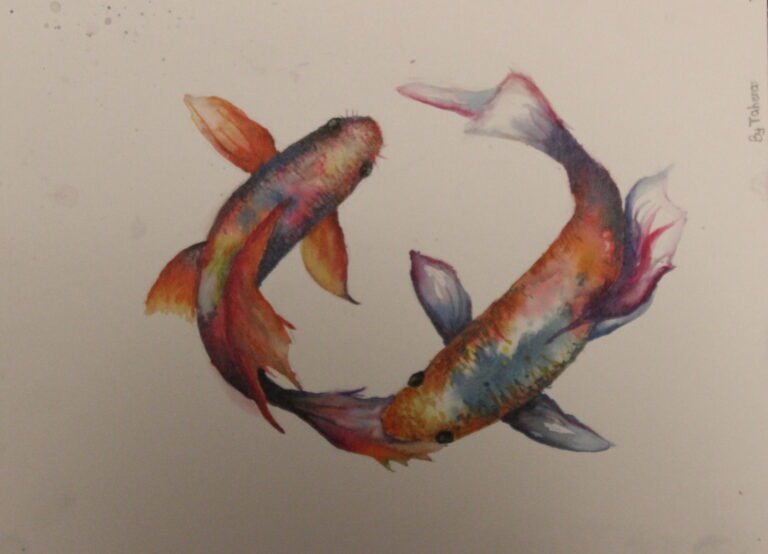 Dance of the Koi: A Watercolor Duet